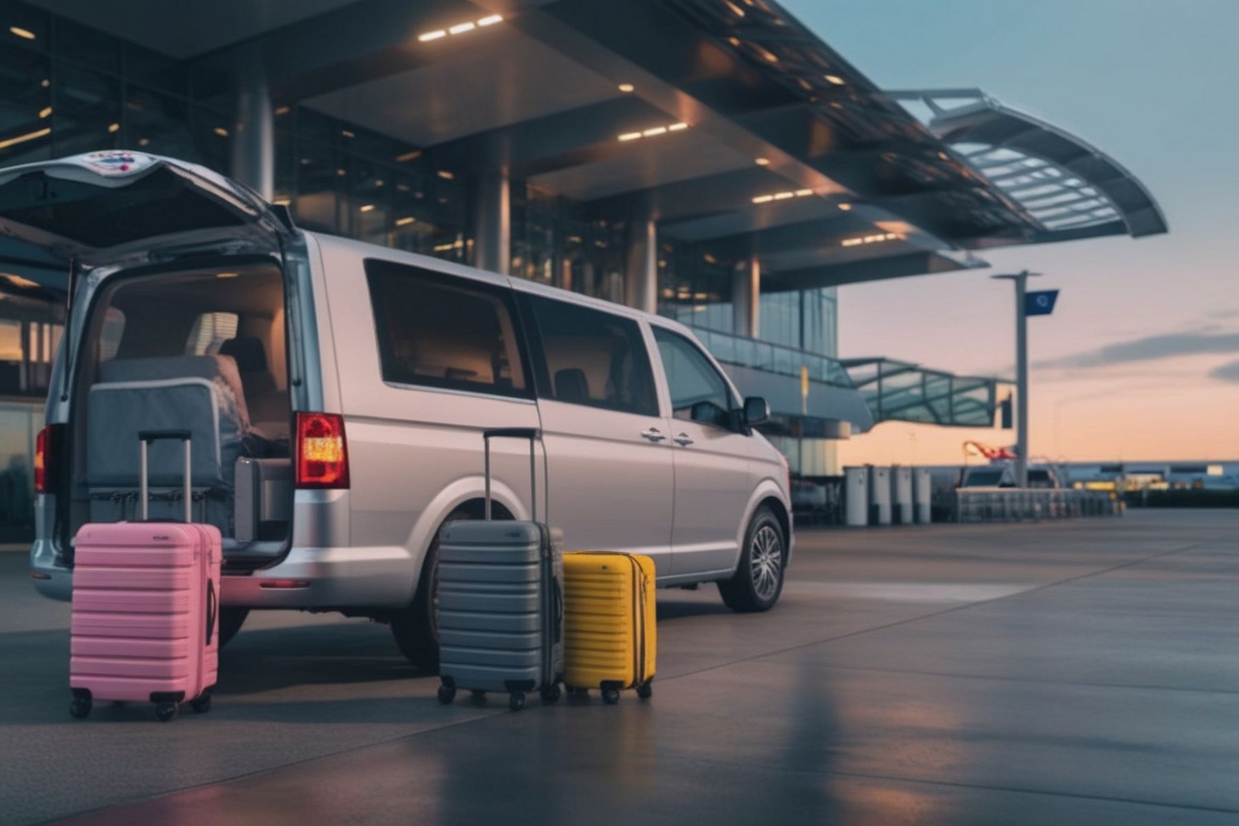 Minibus pour un transfert aéroport avec bagages